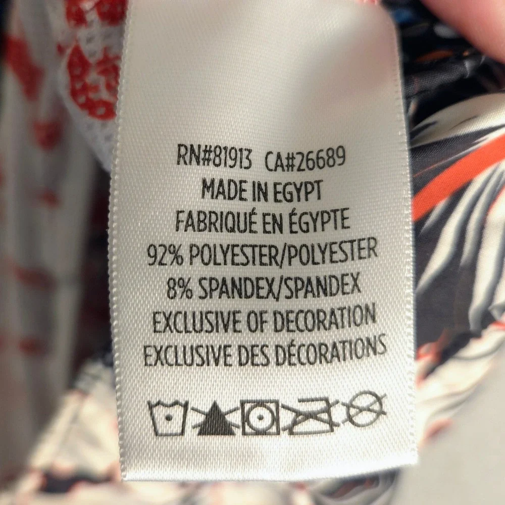 Robert Graham Mens Floral Hibiscus Swim Trunks Black White Orange Size 40 Shorts